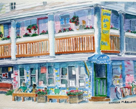 4th Street Cafe - Ocean City Watercolor Framed Print 20 x 18 $250. Print $70